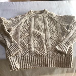 Irish knit inspired cropped sweater